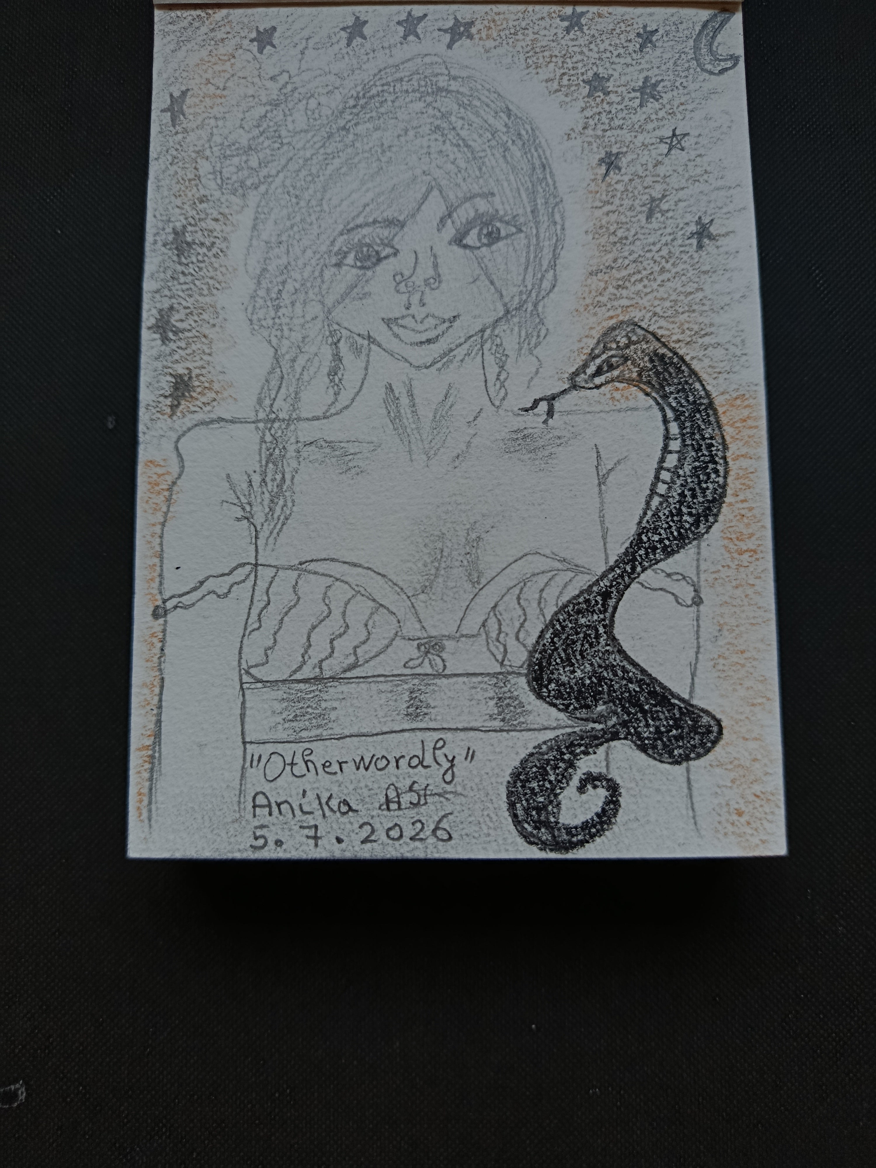 Otherworldly — Original Pencil Drawing A6 | Anika Ash