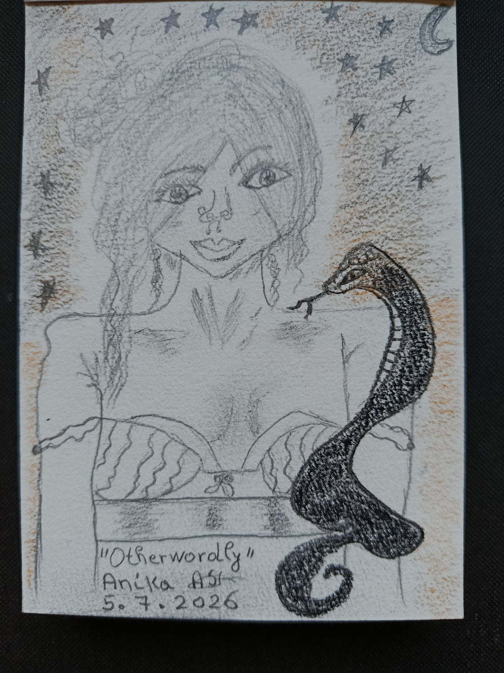 Otherworldly — Original Pencil Drawing A6 | Anika Ash