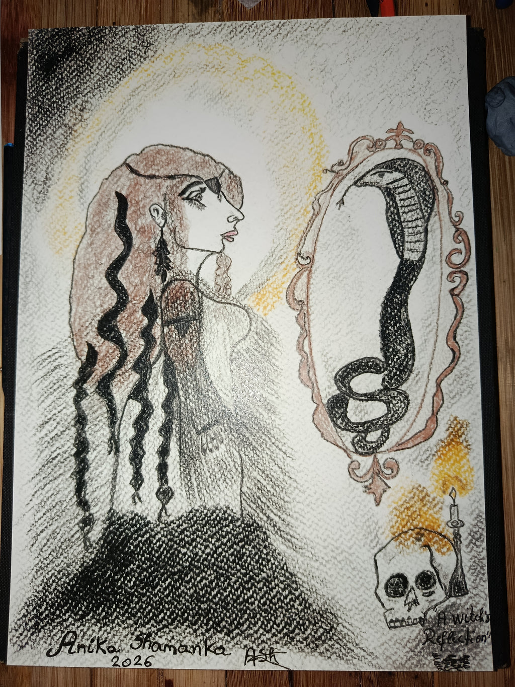 Original + Fine Art Print Collector Bundle " A witch's Reflection & Embrace your Vulnerability"