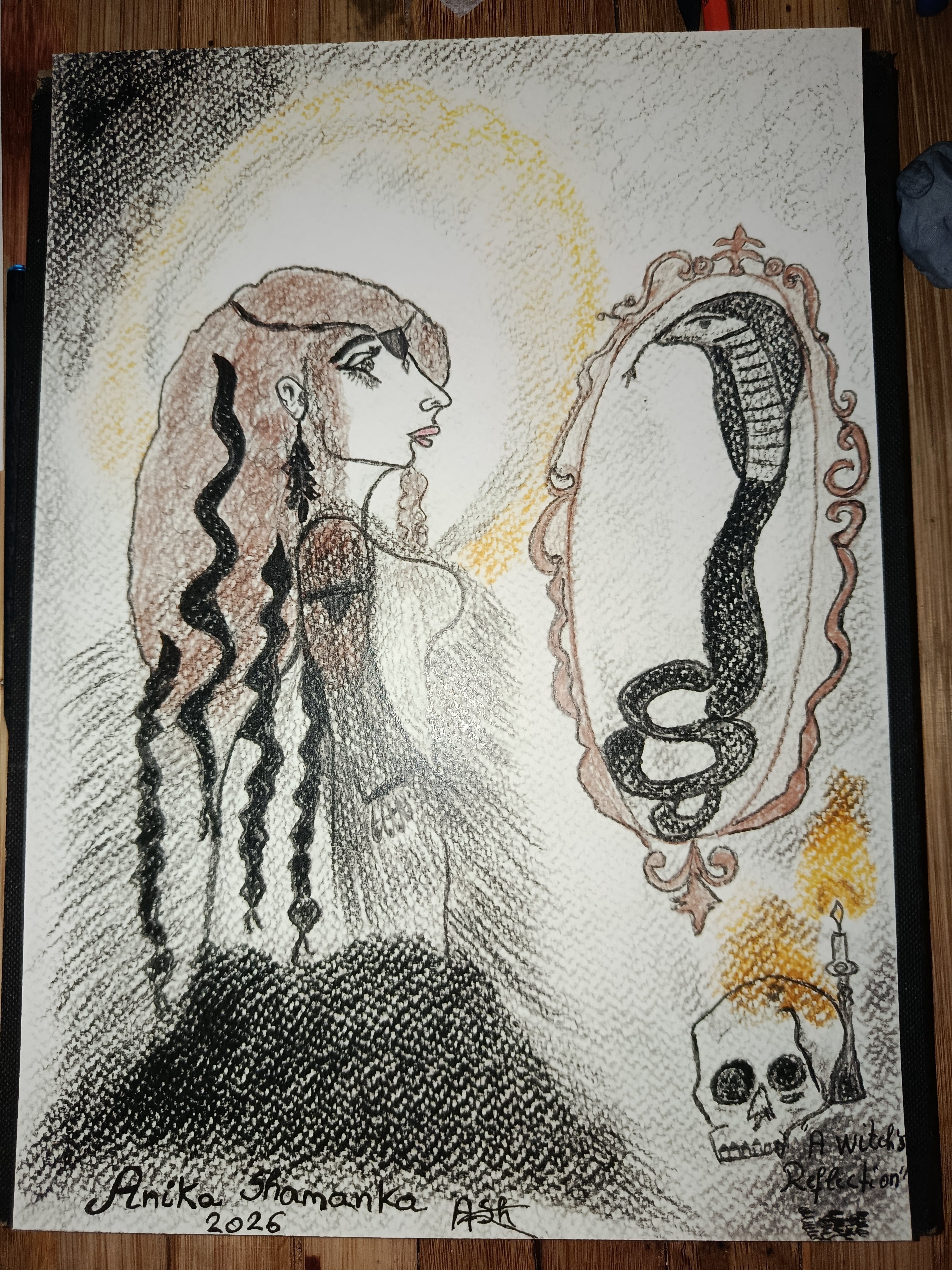 Original + Fine Art Print Collector Bundle " A witch's Reflection & Embrace your Vulnerability"