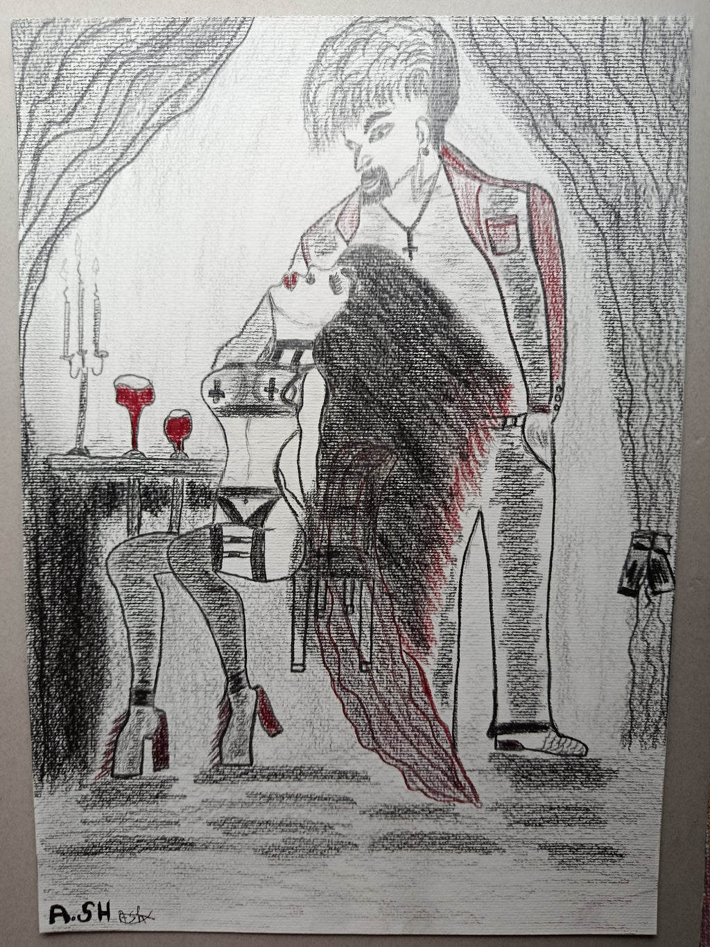 Infernal Desire — Original Graphite Drawing