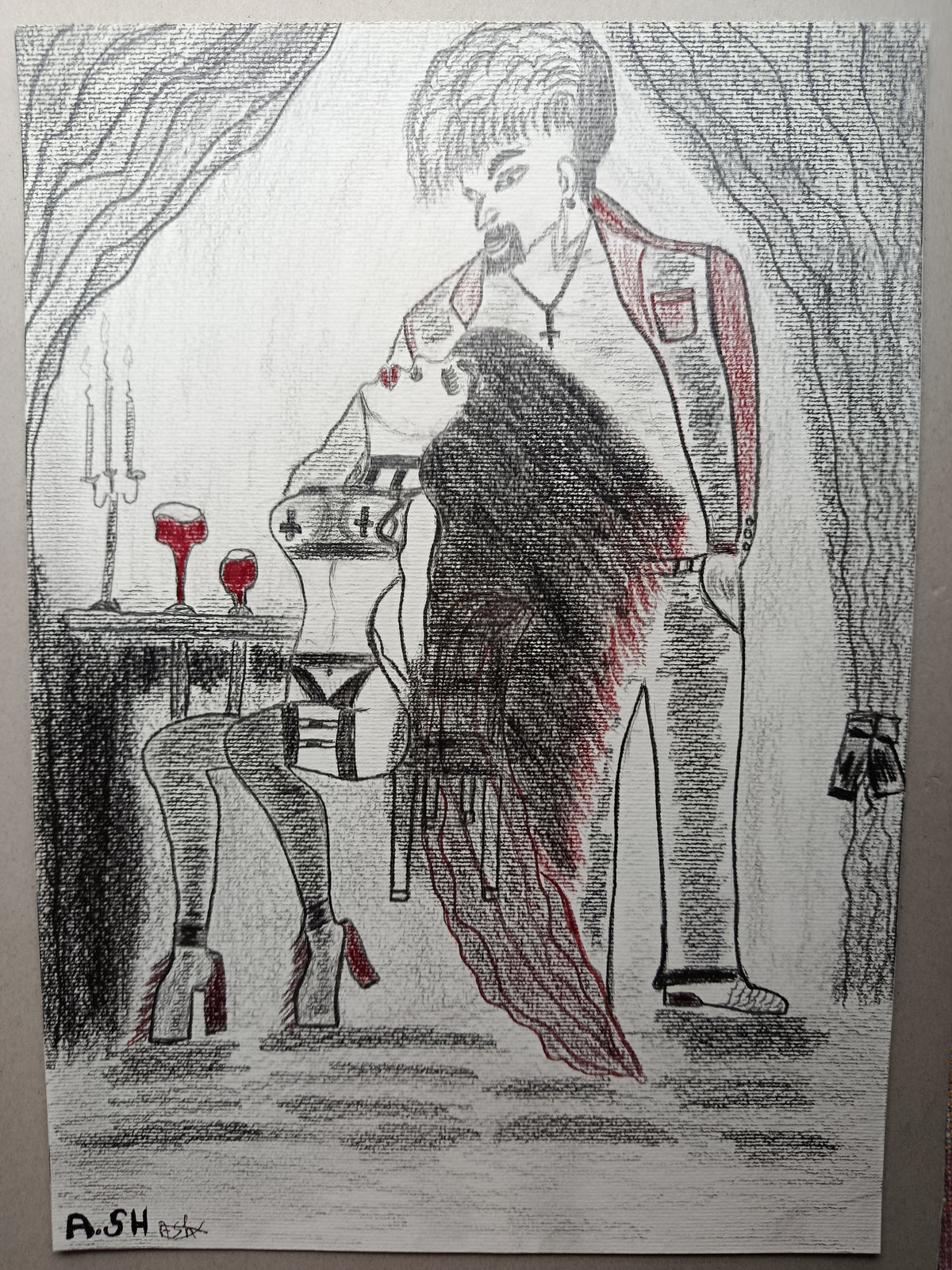 Infernal Desire — Original Graphite Drawing