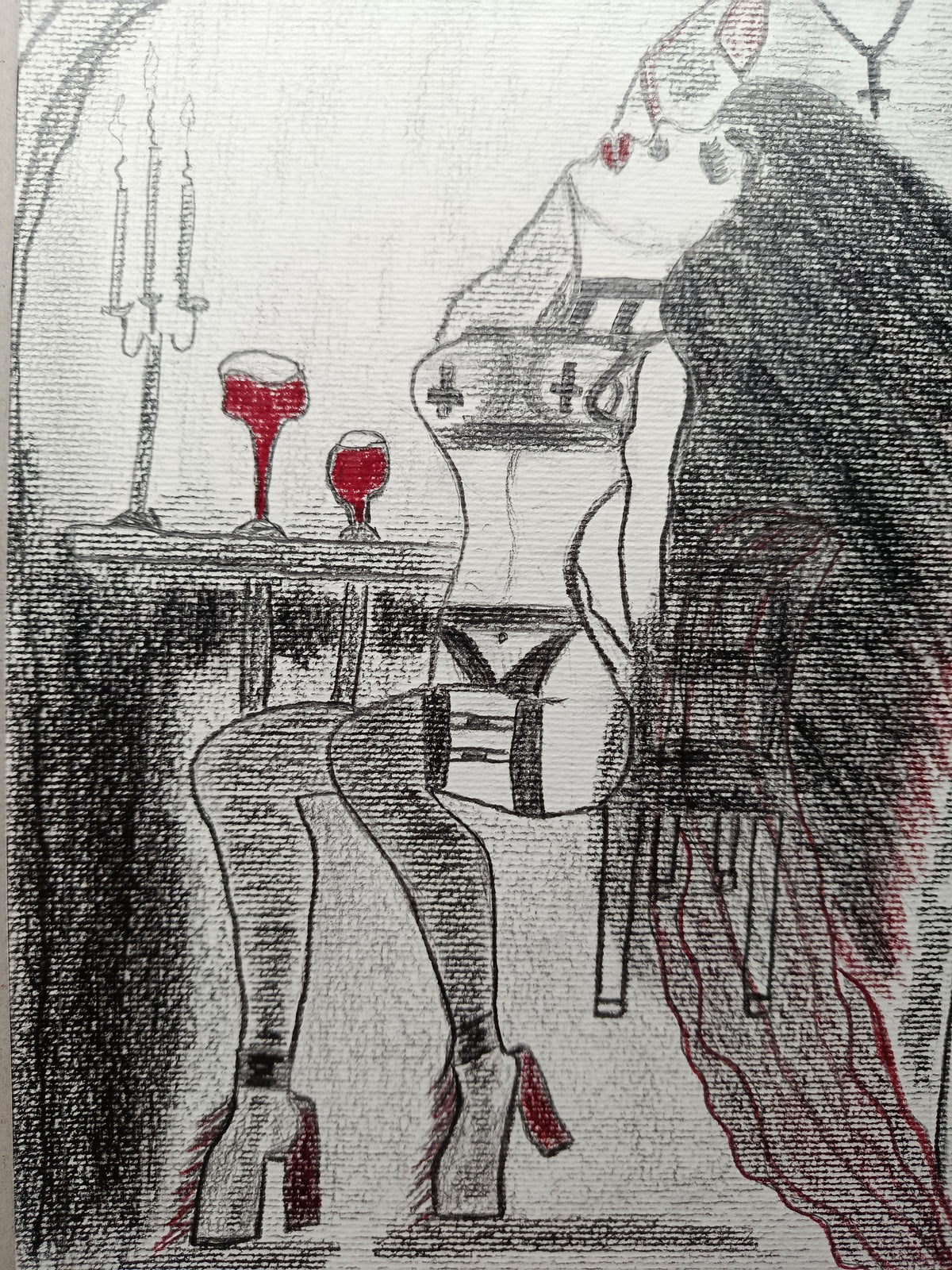 Infernal Desire — Original Graphite Drawing