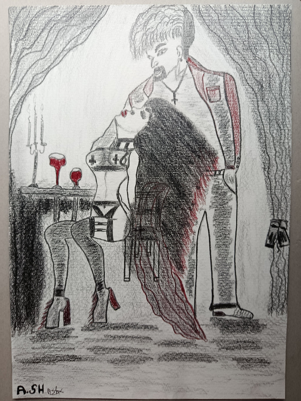Infernal Desire — Original Graphite Drawing