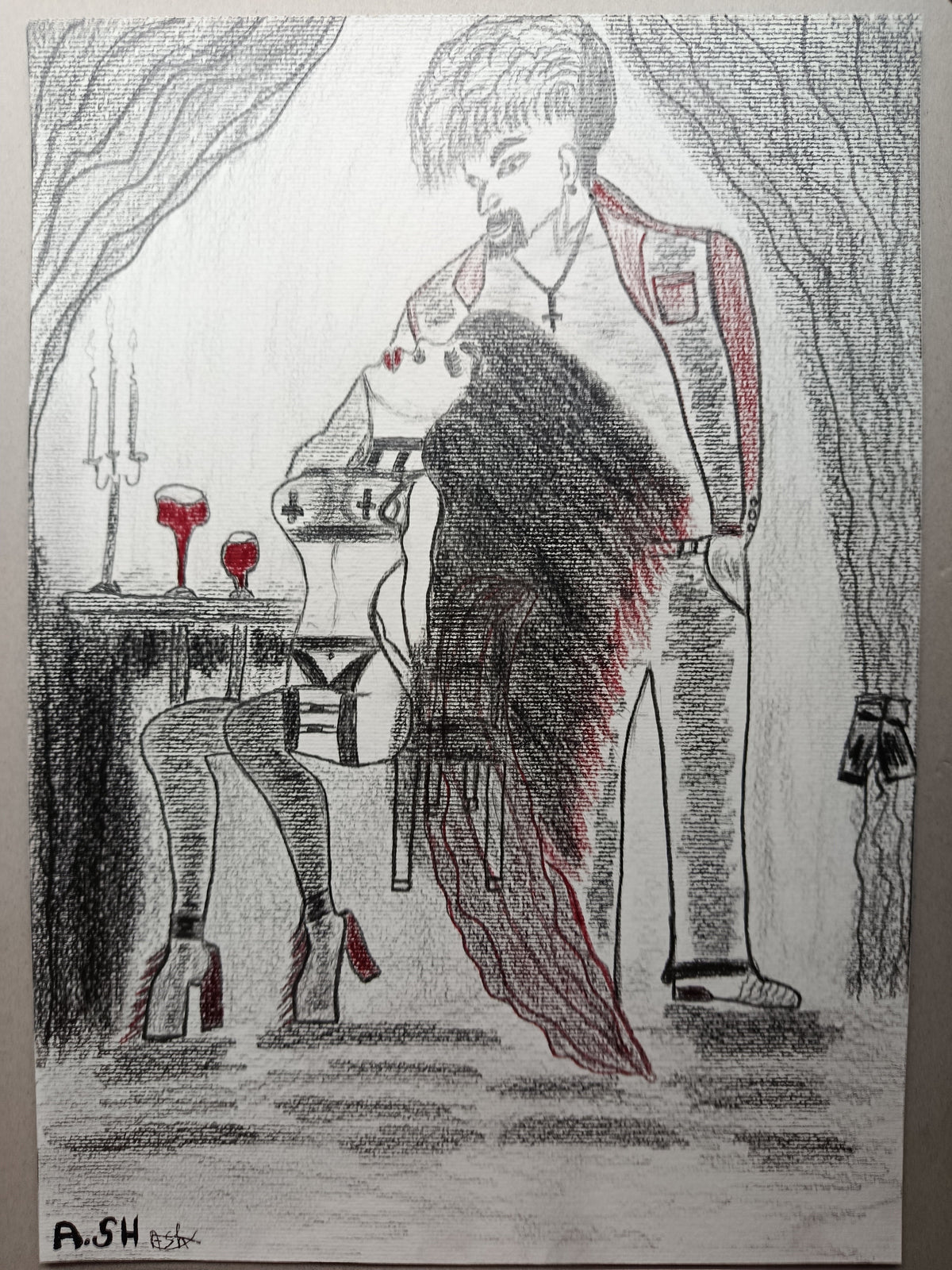 Infernal Desire — Original Graphite Drawing